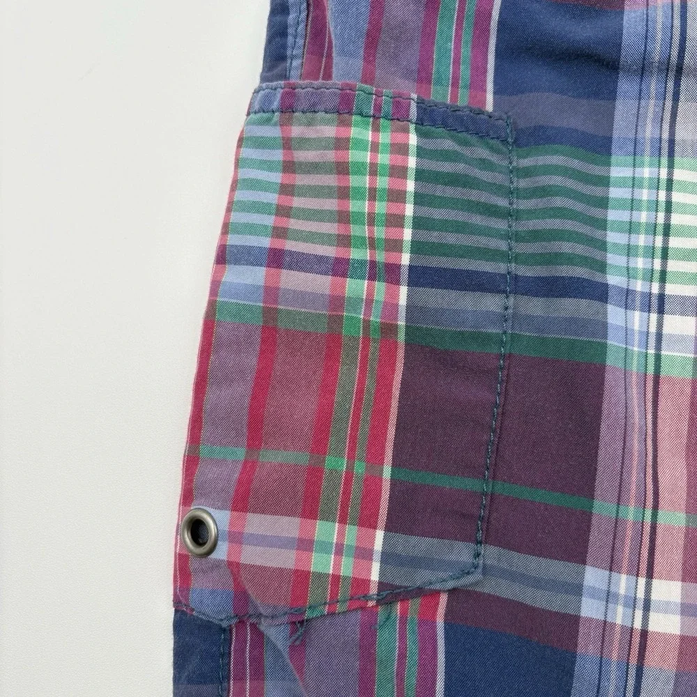 Polo‎ Ralph Lauren Boys XL 18-20 Swim Trunks Plaid Madras Mesh Lined Pony